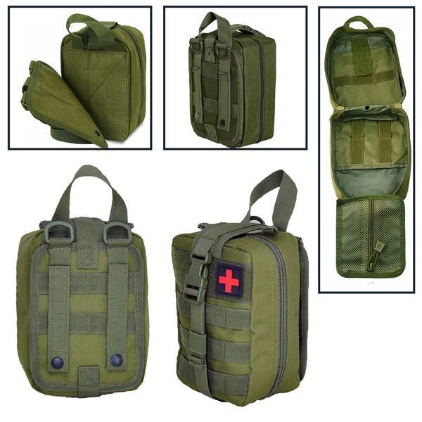 Подсумок под аптечку на системе Molle "быстрый сброс" Олива арт.002 фото