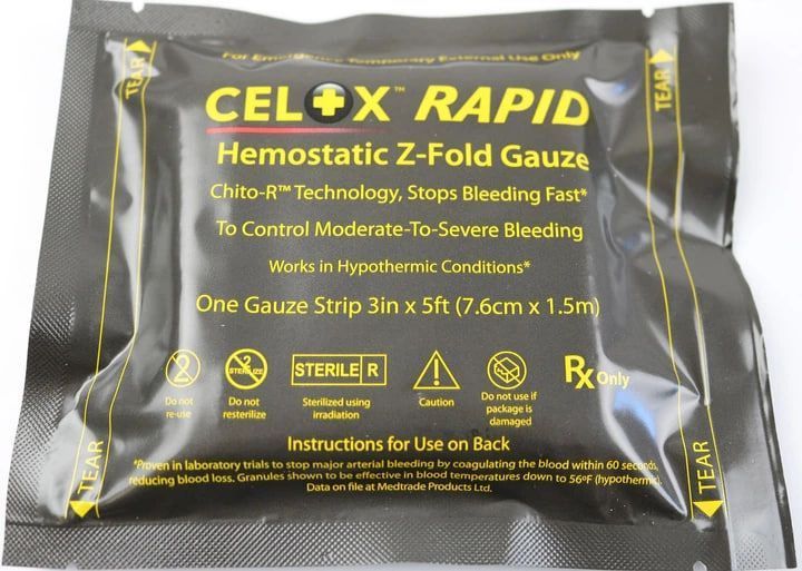 Кровоостанавливающий гемостатический бинт Celox Rapid к.2.1 фото