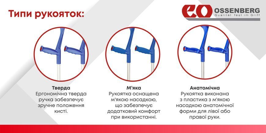 Підлокітна милиця Ossenberg Klassiker 220 DSKGr Soft сірий 1684 фото