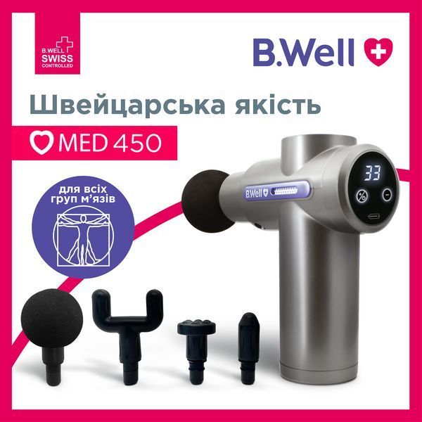 Перкусійний електромасажер B.Well MED-450 2817 фото