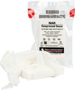Компрессионный бинт North American Rescue (Rolled) NAR Compact Crinkle Cotton Gauze 000008342 фото