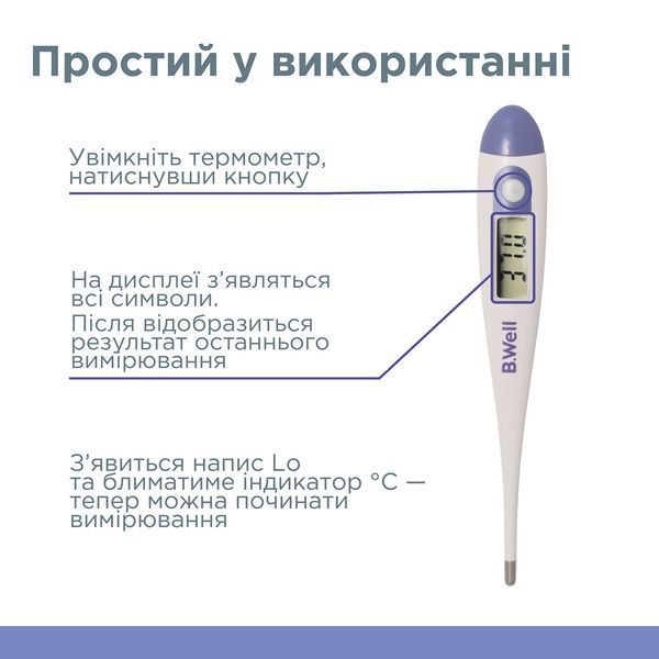 Медичний електронний термометр B.Well PRO-03 (PRO-03-2772) 2772 фото