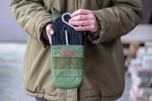 Стропа эвакуационная тактическая с подсумком и двумя карабинами 6 м Мультикам Олива Еc_2.5О фото