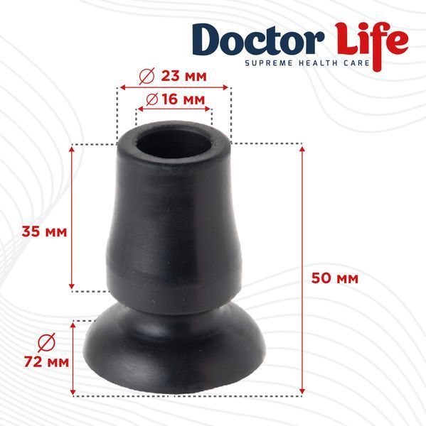 Гумовий наконечник для тростин Doctor Life 11331 Deluxe 16 мм (11331-2884) 11331-2884 фото